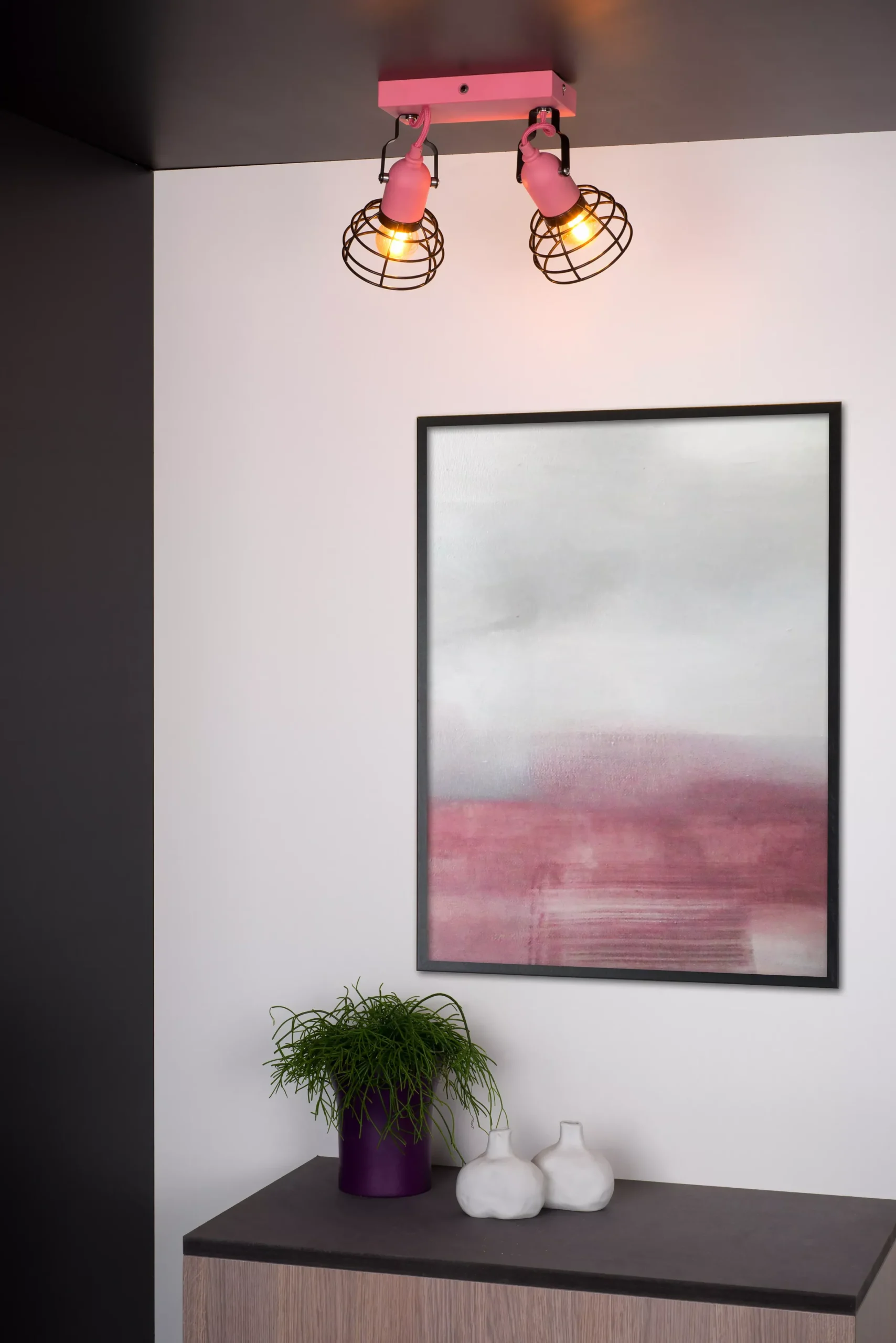 POLA - Plafondspot Kinderkamer - 2xE27 - Roze*Lucide Cheap