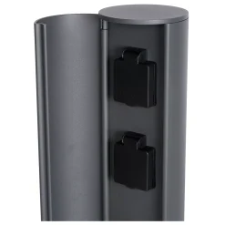 POWERPOINT - Buitenstopcontact zuil - Stopcontacten met penaarde - Type E - FR, BE, POL, SVK & CZE norm - Ø 10 cm - IP44 ? Antraciet*Lucide Fashion