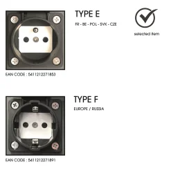POWERPOINT - Buitenstopcontact zuil - Stopcontacten met penaarde - Type E - FR, BE, POL, SVK & CZE norm - Ø 10 cm - IP44 ? Antraciet*Lucide Fashion