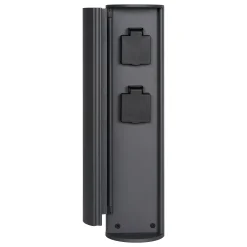 POWERPOINT - Buitenstopcontact zuil - Stopcontacten met penaarde - Type E - FR, BE, POL, SVK & CZE norm - Ø 10 cm - IP44 ? Antraciet*Lucide Fashion