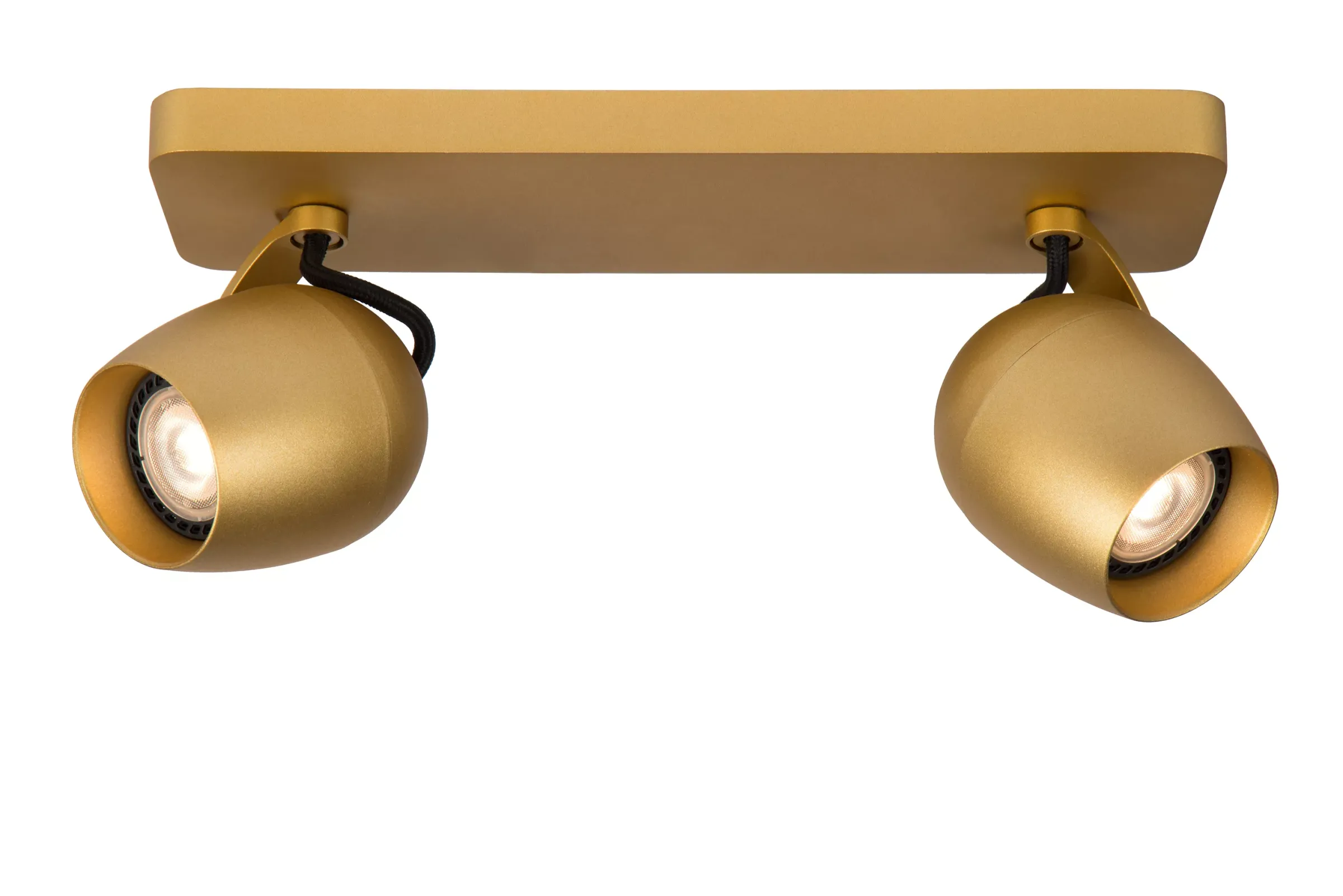 PRESTON - Plafondspot - LED Dim to warm - GU10 - 2x5W 2200K/3000K - Mat Goud / Messing*Lucide Hot