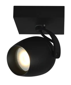 PRESTON - Plafondspot Badkamer - 1xGU10 - IP44 - Zwart*Lucide New