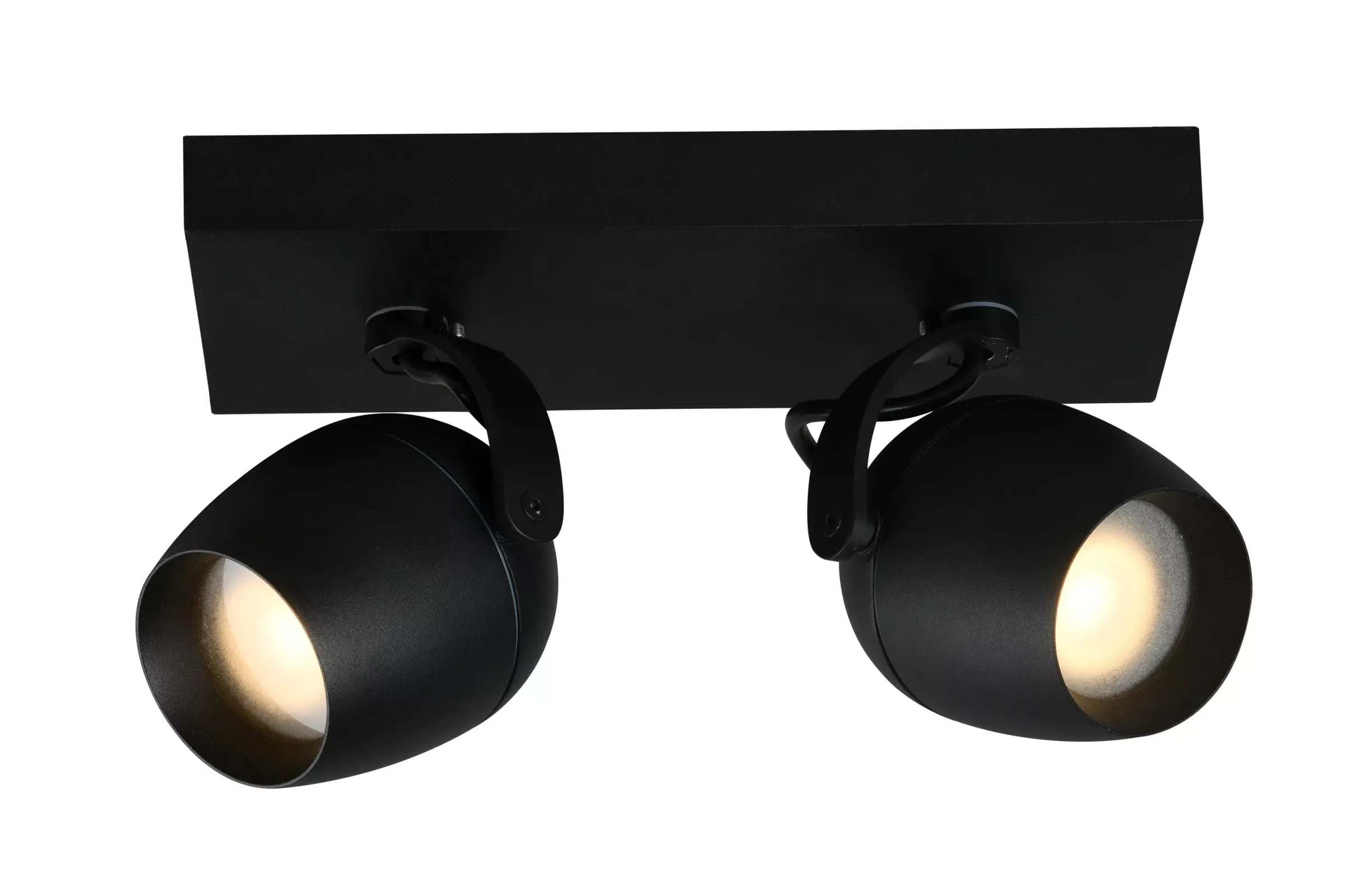 PRESTON - Plafondspot Badkamer - 2xGU10 - IP44 - Zwart*Lucide Cheap