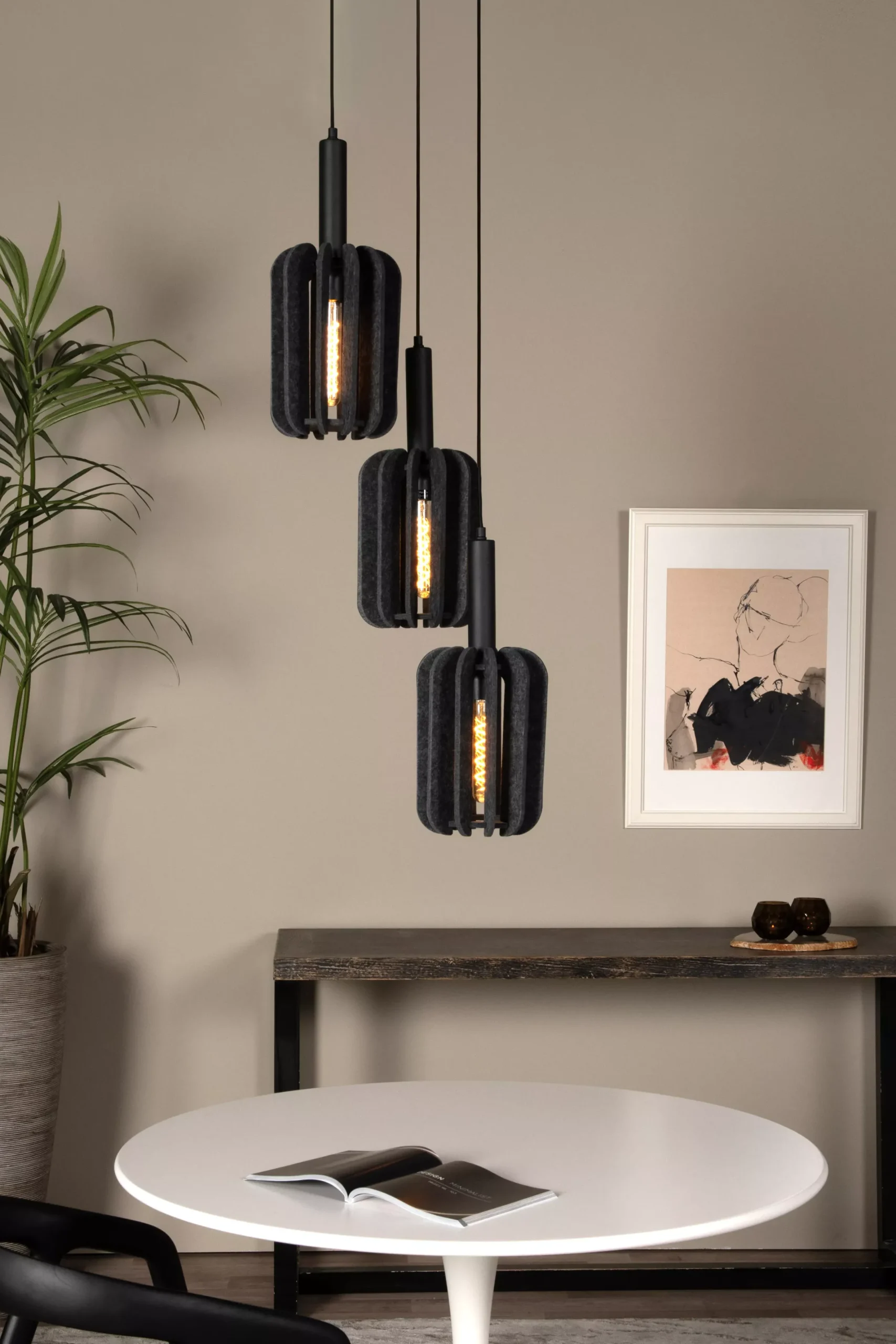 RAFAL - Hanglamp - Ø 50 cm - 3xE27 - Grijs*Lucide Sale