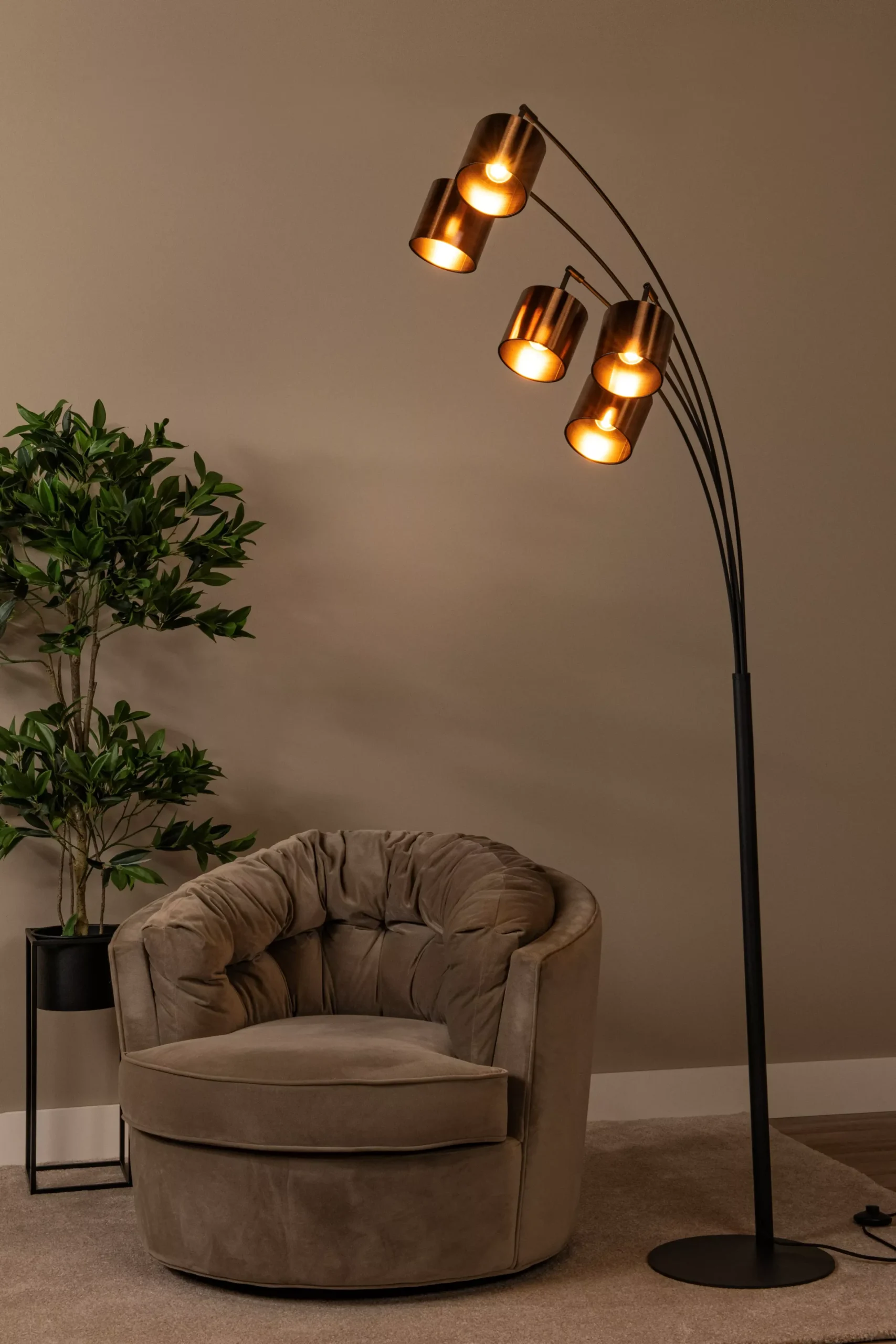 RANKOS - Vloerlamp - 5xE14 - Zwart*Lucide Online