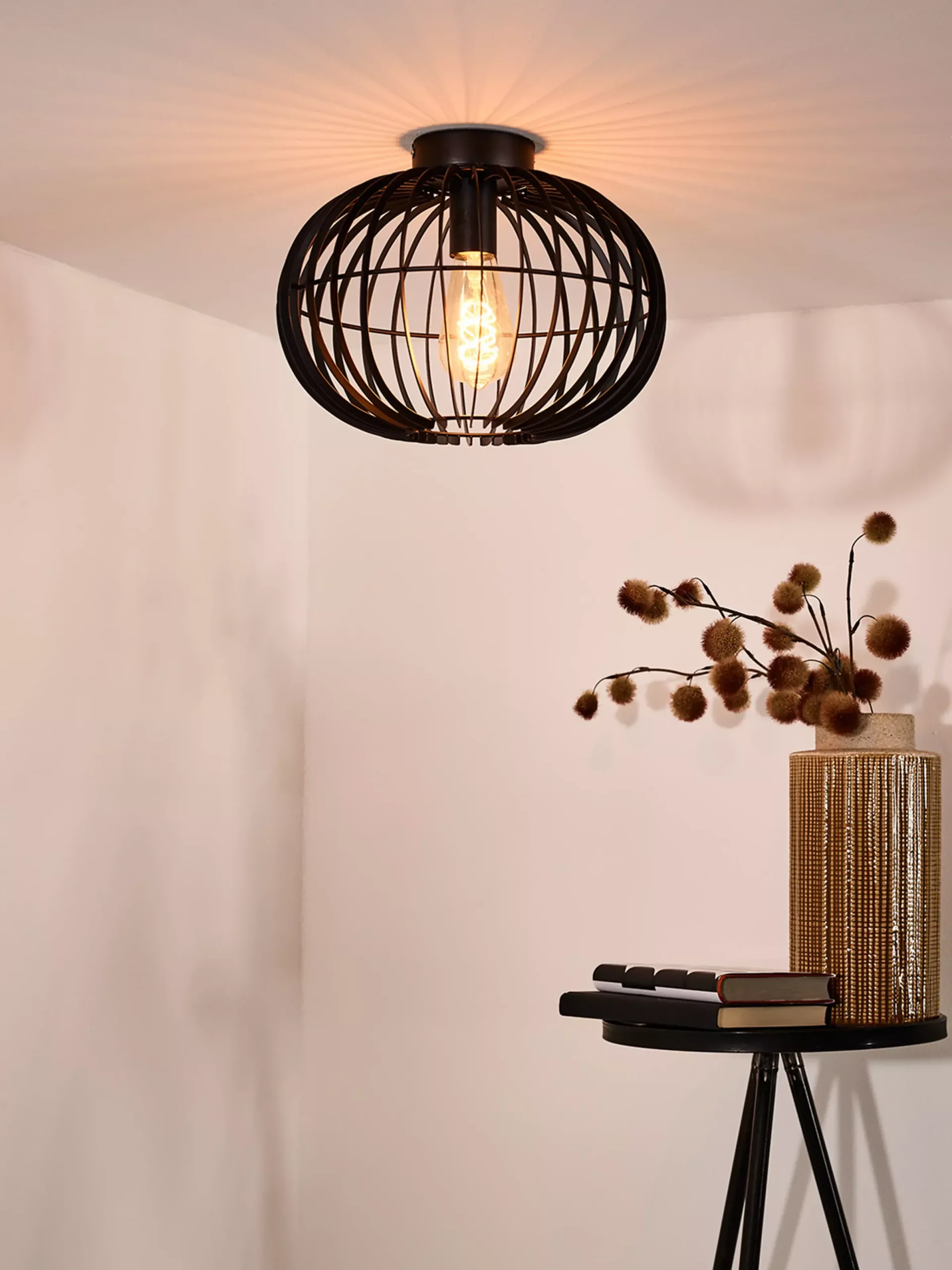 REDA - Plafonnière - Ø 32 cm - 1xE27 - Zwart*Lucide Sale