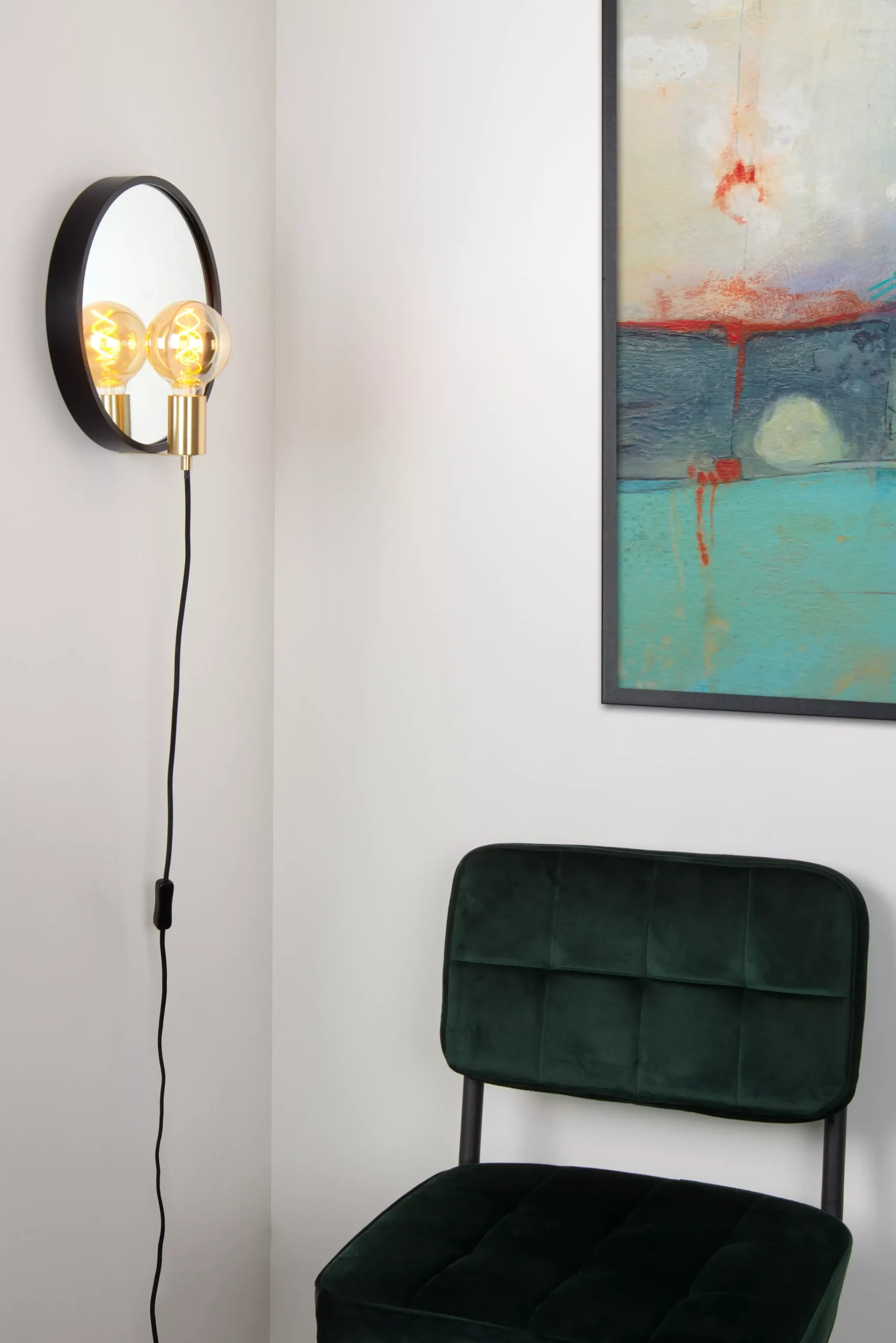 REFLEX - Spiegellamp - Ø 31 cm - 1xE27 - Zwart*Lucide Best