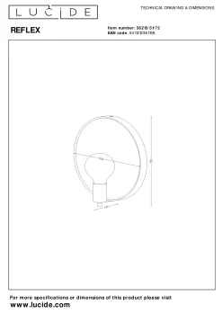 REFLEX - Spiegellamp - Ø 31 cm - 1xE27 - Naturel*Lucide Store