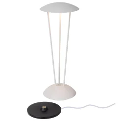 RENEE - Oplaadbare Tafellamp Binnen/Buiten - Accu/Batterij - Ø 12,3 cm - LED Dim to warm - 1x2,2W 2700K/3000K - IP54 - Met draadloos oplaadstation - Wit*Lucide Flash Sale