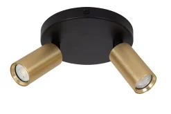 RITMO - Plafondspot - Ø 15 cm - 2xGU10 (MR11) - Mat Goud / Messing*Lucide New