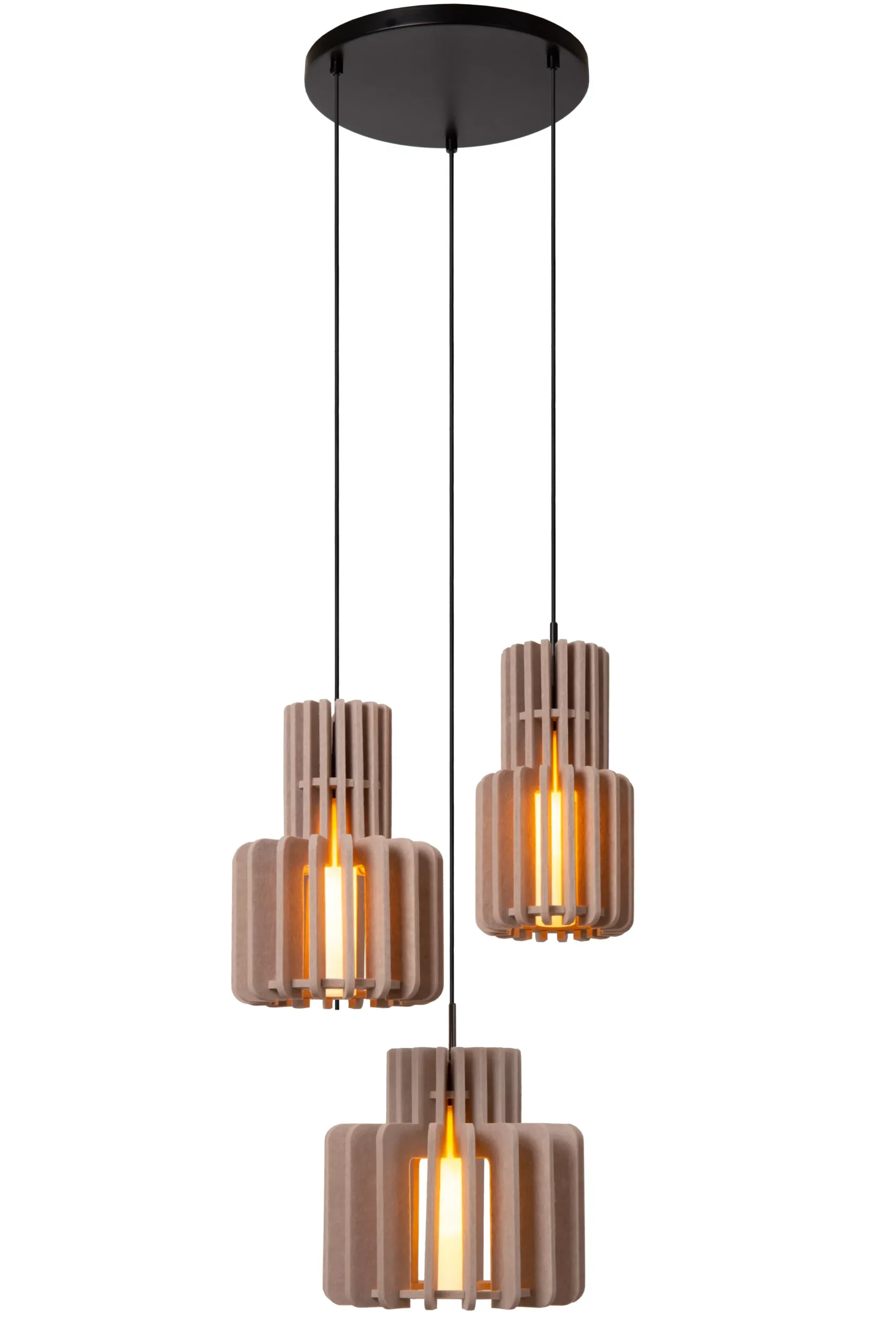 ROLLO - Hanglamp - 3xE27 - Taupe*Lucide Outlet