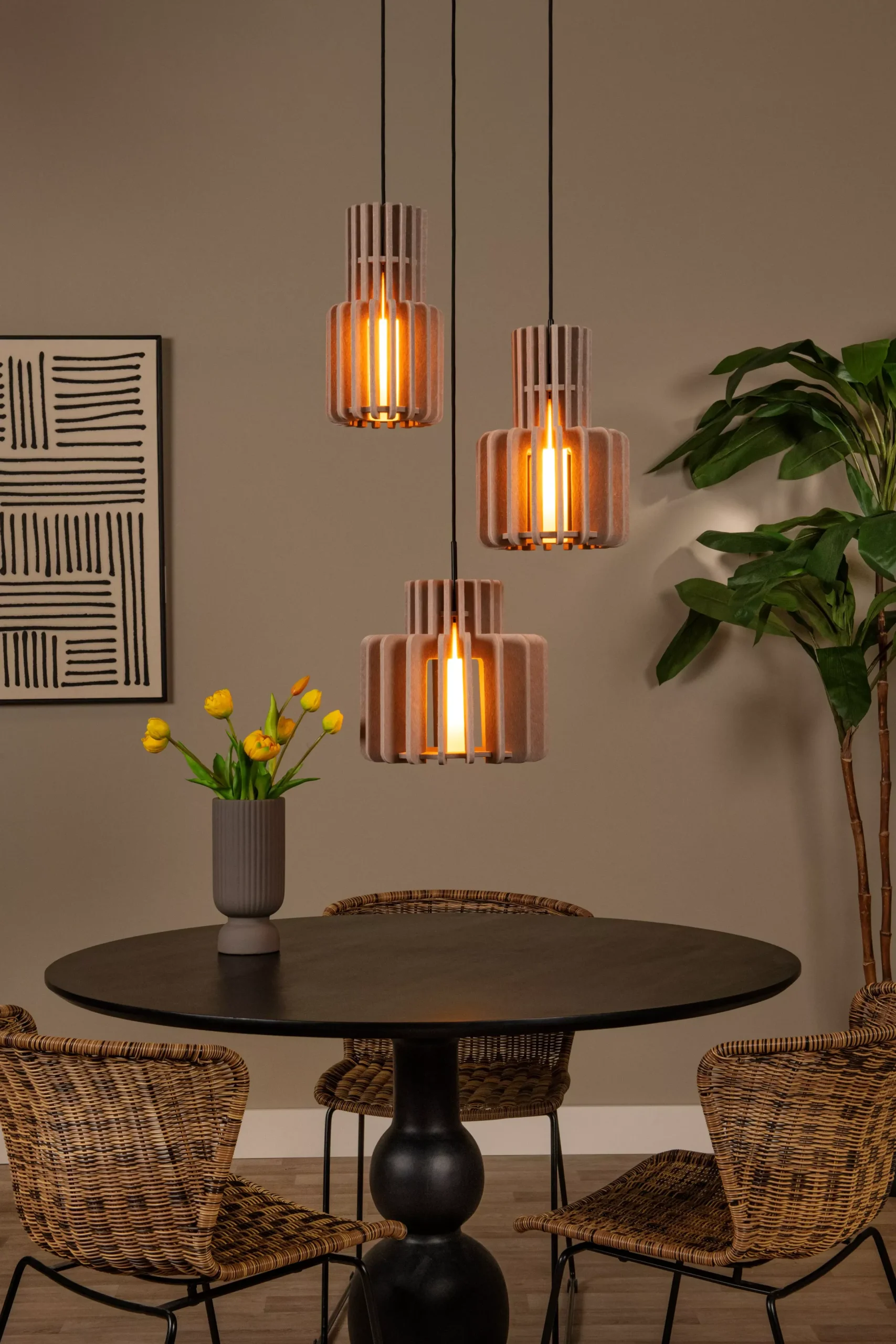 ROLLO - Hanglamp - 3xE27 - Taupe*Lucide Outlet