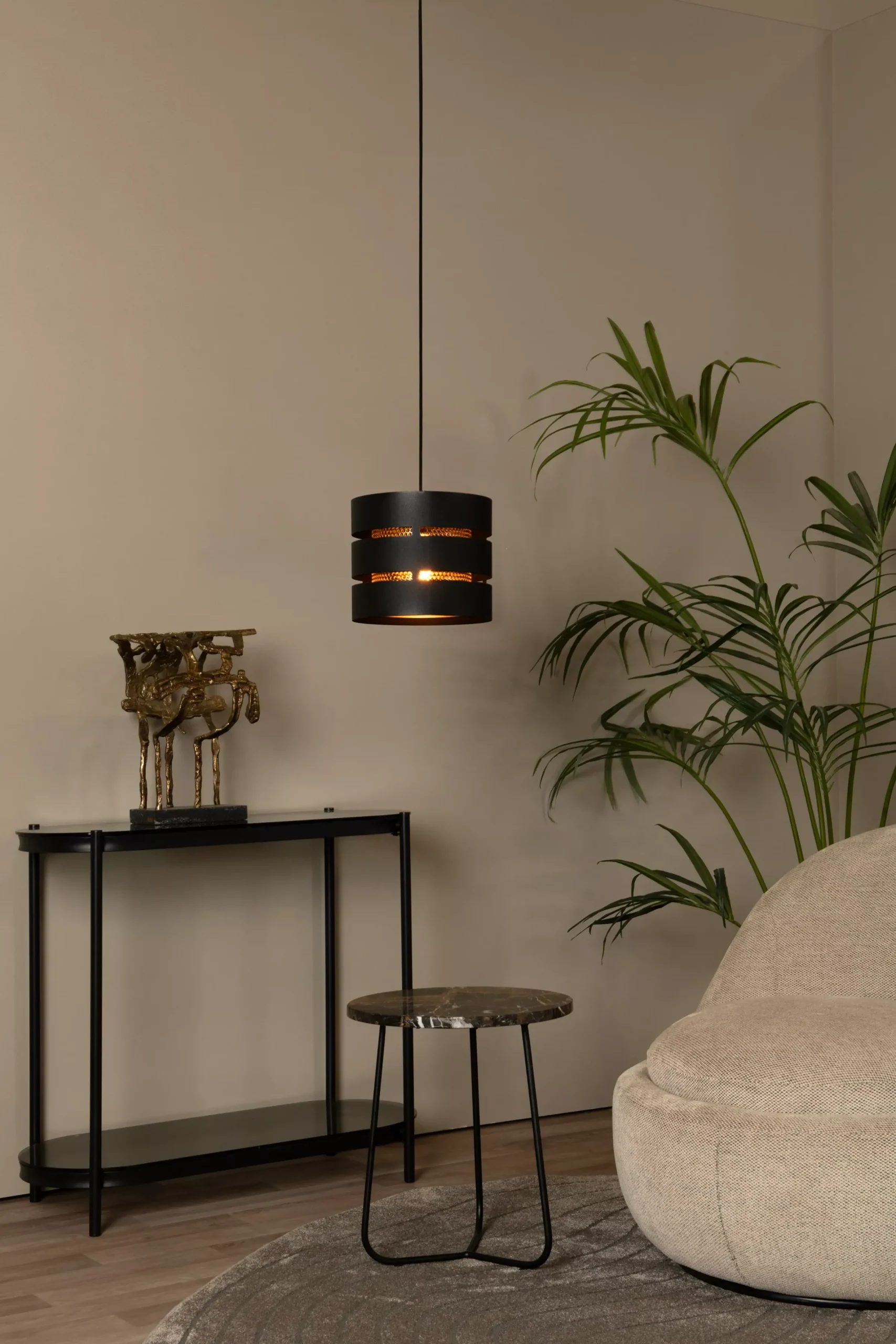 ROSAS - Hanglamp - Ø 26 cm - 1xE27 - Zwart*Lucide Clearance