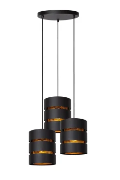 ROSAS - Hanglamp - Ø 43 cm - 3xE27 - Zwart*Lucide Best