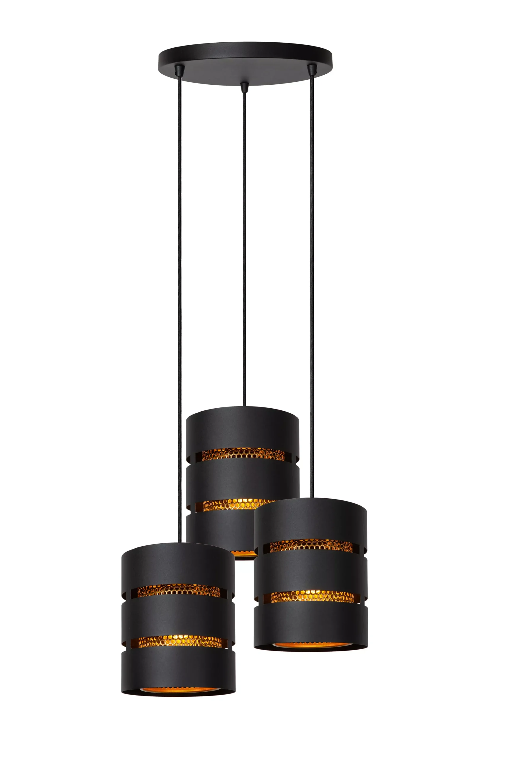 ROSAS - Hanglamp - Ø 43 cm - 3xE27 - Zwart*Lucide Best