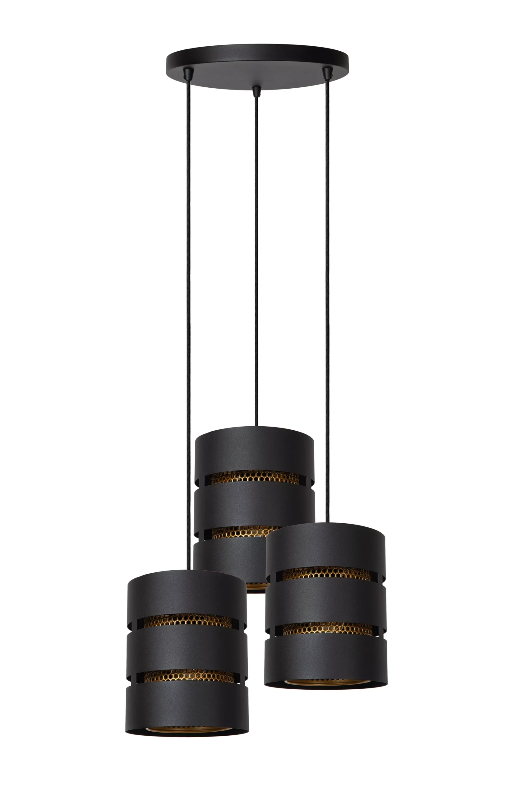 ROSAS - Hanglamp - Ø 43 cm - 3xE27 - Zwart*Lucide Best