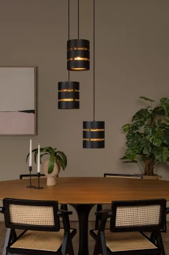 ROSAS - Hanglamp - Ø 43 cm - 3xE27 - Zwart*Lucide Best