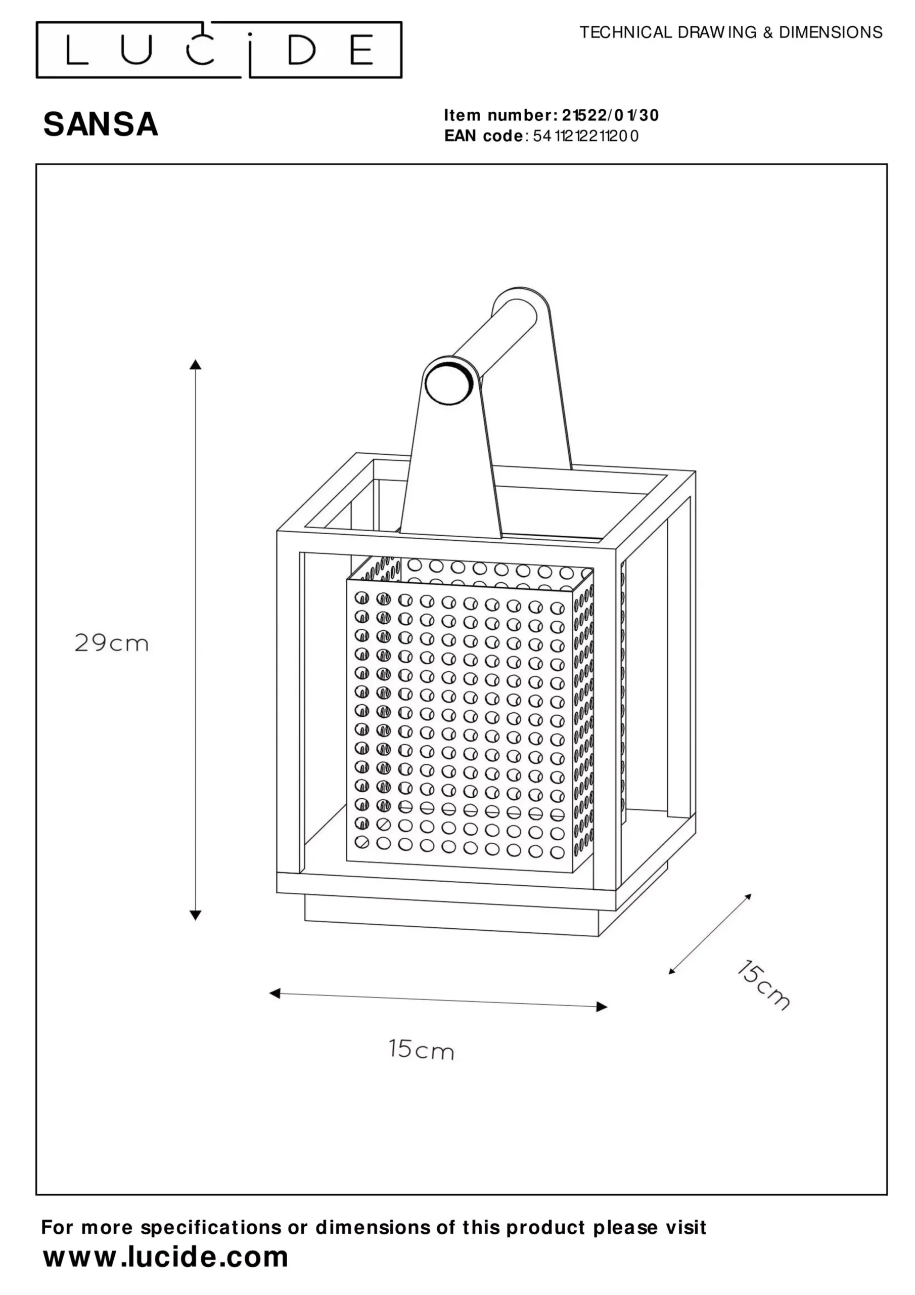 SANSA - Tafellamp - 1xE27 - Zwart*Lucide Sale