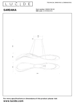 SARDANA - Hanglamp - LED Dimb. - 1x54W 2700K - Mat Goud / Messing*Lucide Cheap