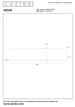 SEGIN - Wandlamp - LED - 1x10W 2700K - Zwart*Lucide Discount