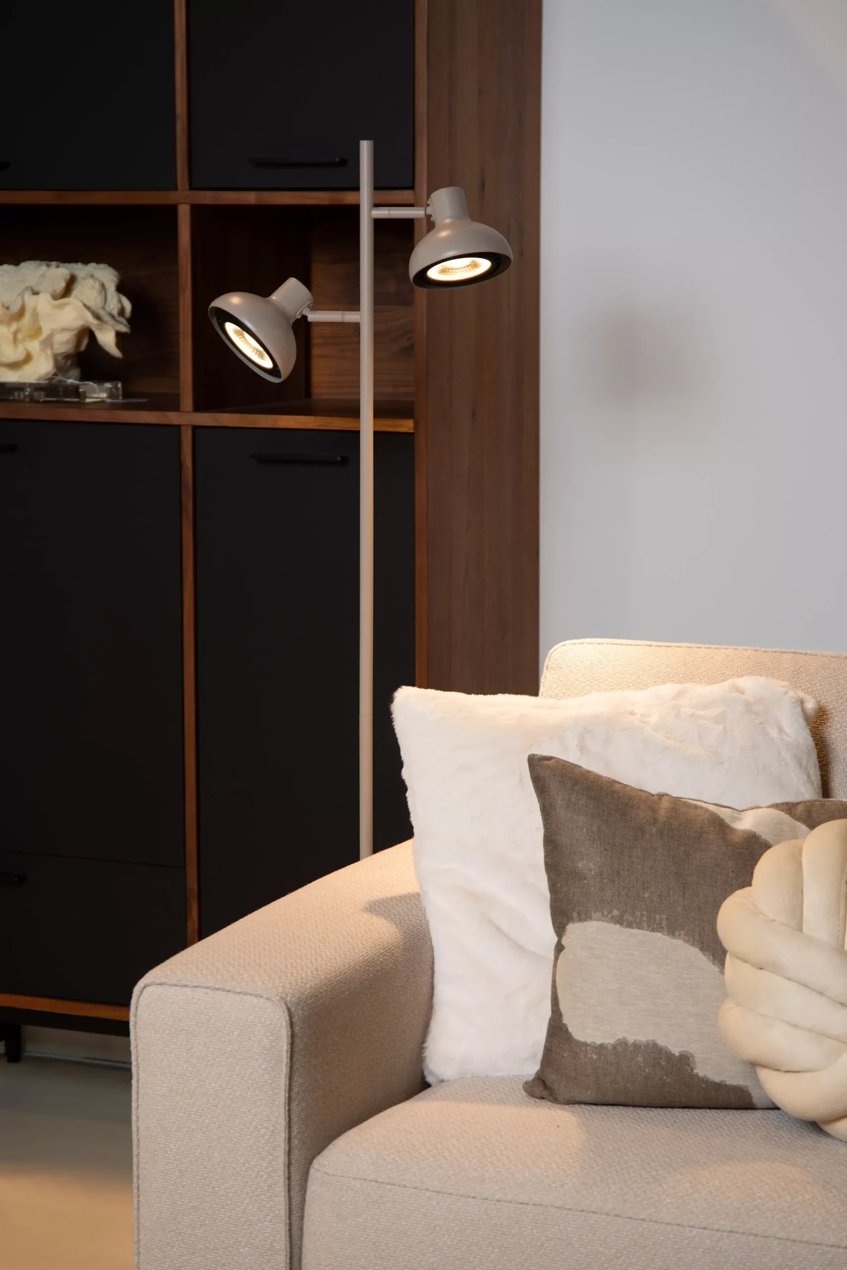 SENSAS - Vloerlamp - 2xGU10 (ES111) - Beige*Lucide Fashion