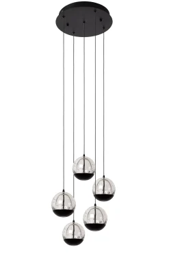 SENTUBAL - Hanglamp - Ø 35 cm - LED Dimb. - 5x5,2W 2700K - Zwart*Lucide Online