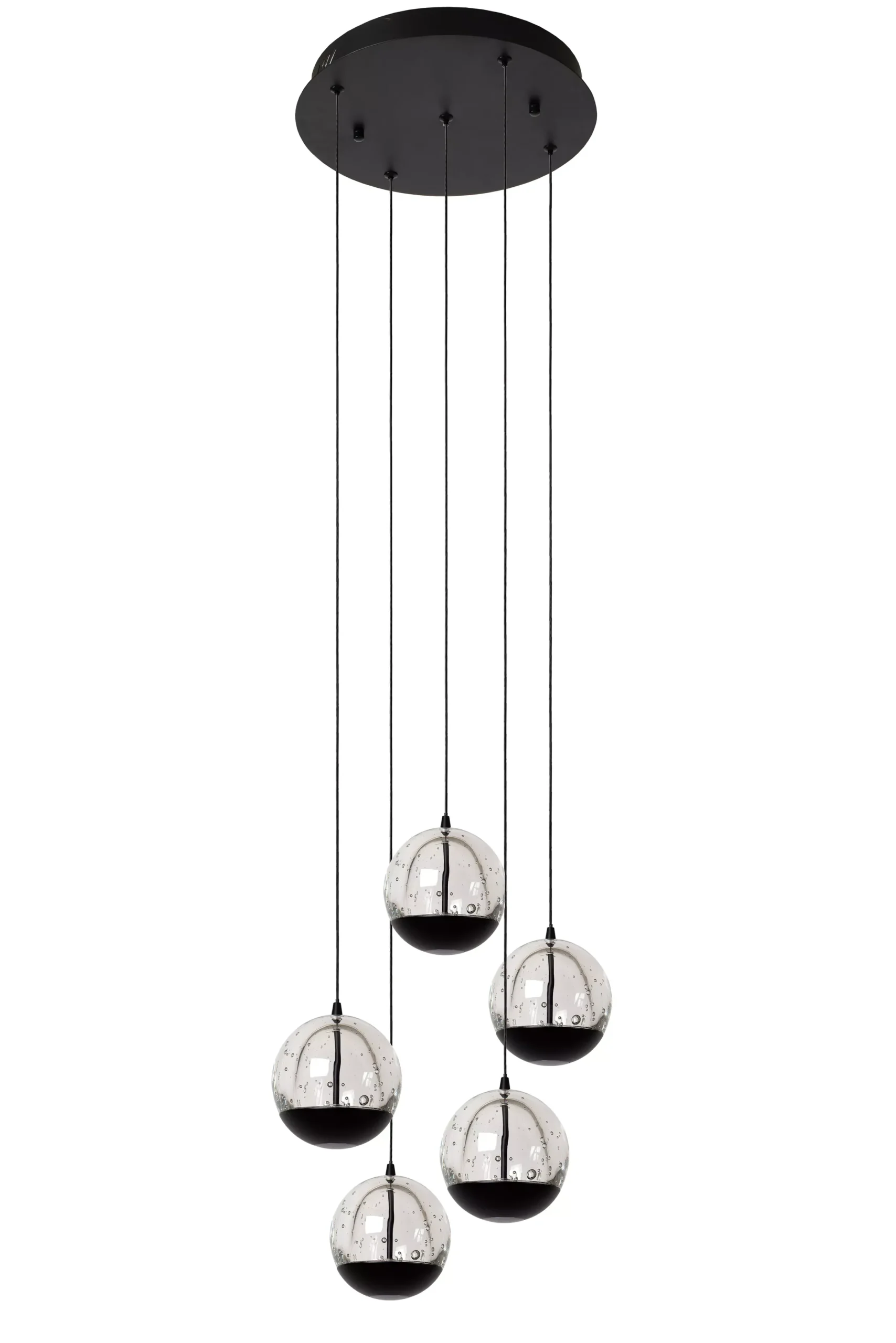 SENTUBAL - Hanglamp - Ø 35 cm - LED Dimb. - 5x5,2W 2700K - Zwart*Lucide Online