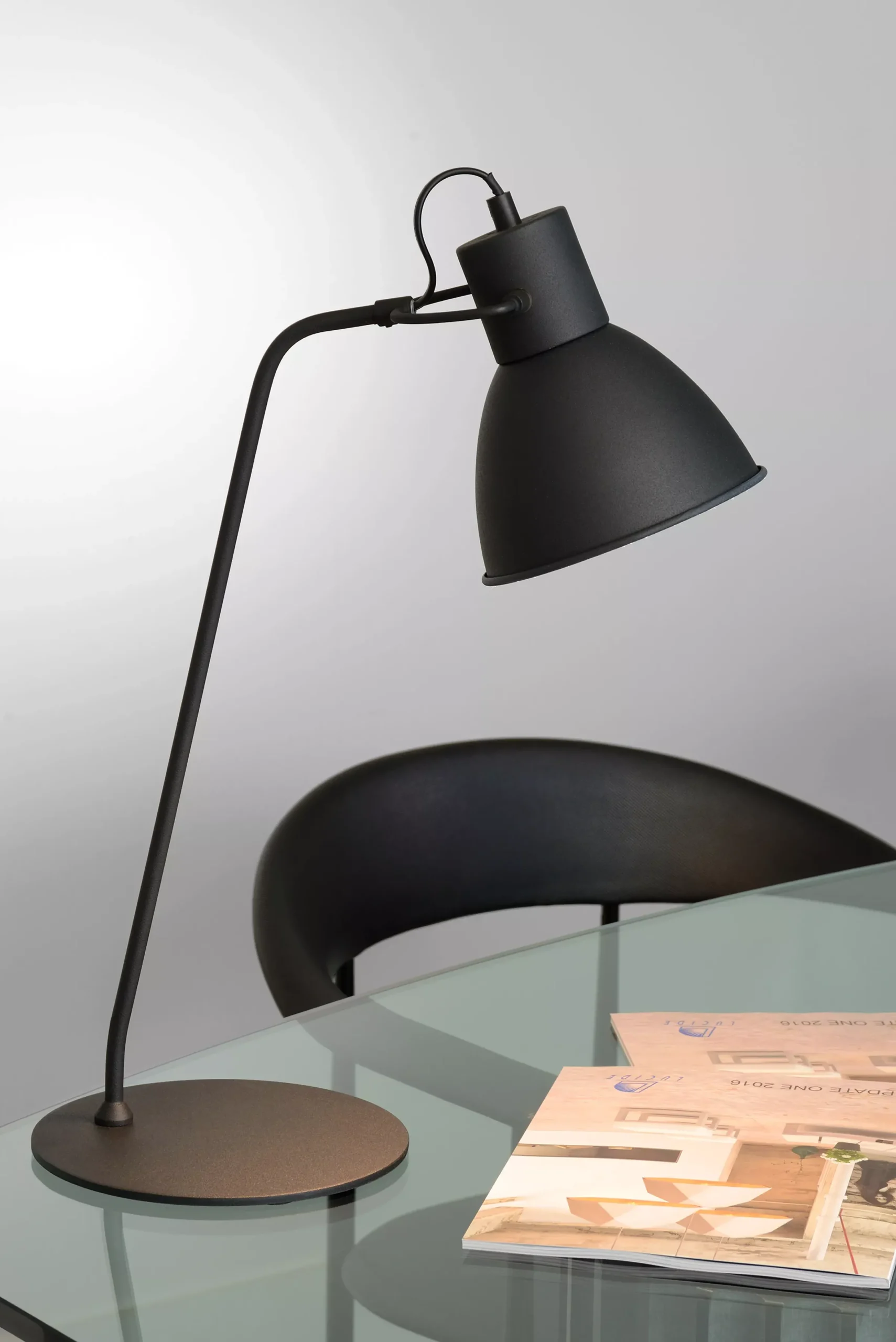 SHADI - Bureaulamp - Ø 20 cm - 1xE14 - Zwart*Lucide Online