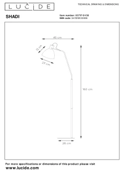 SHADI - Leeslamp - 1xE27 - Zwart*Lucide Hot