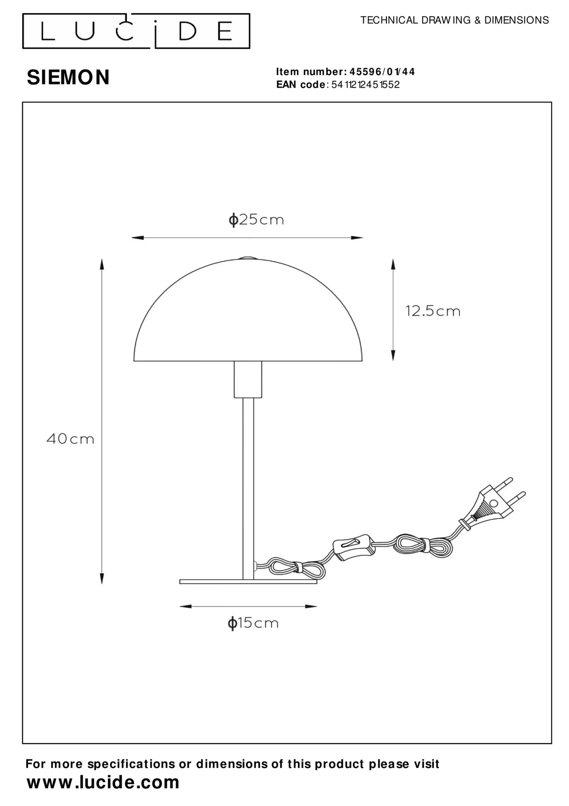 SIEMON - Tafellamp - Ø 25 cm - 1xE14 - Okergeel*Lucide Flash Sale