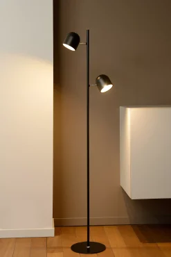 SKANSKA - Vloerlamp - LED Dimb. - 2x5W 3000K - Zwart*Lucide Clearance