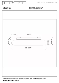 SKETES - Plafonnière - Ø 35,2 cm - LED Dimb. - CCT - 1x18W 2700K/5000K - Transparant*Lucide Clearance
