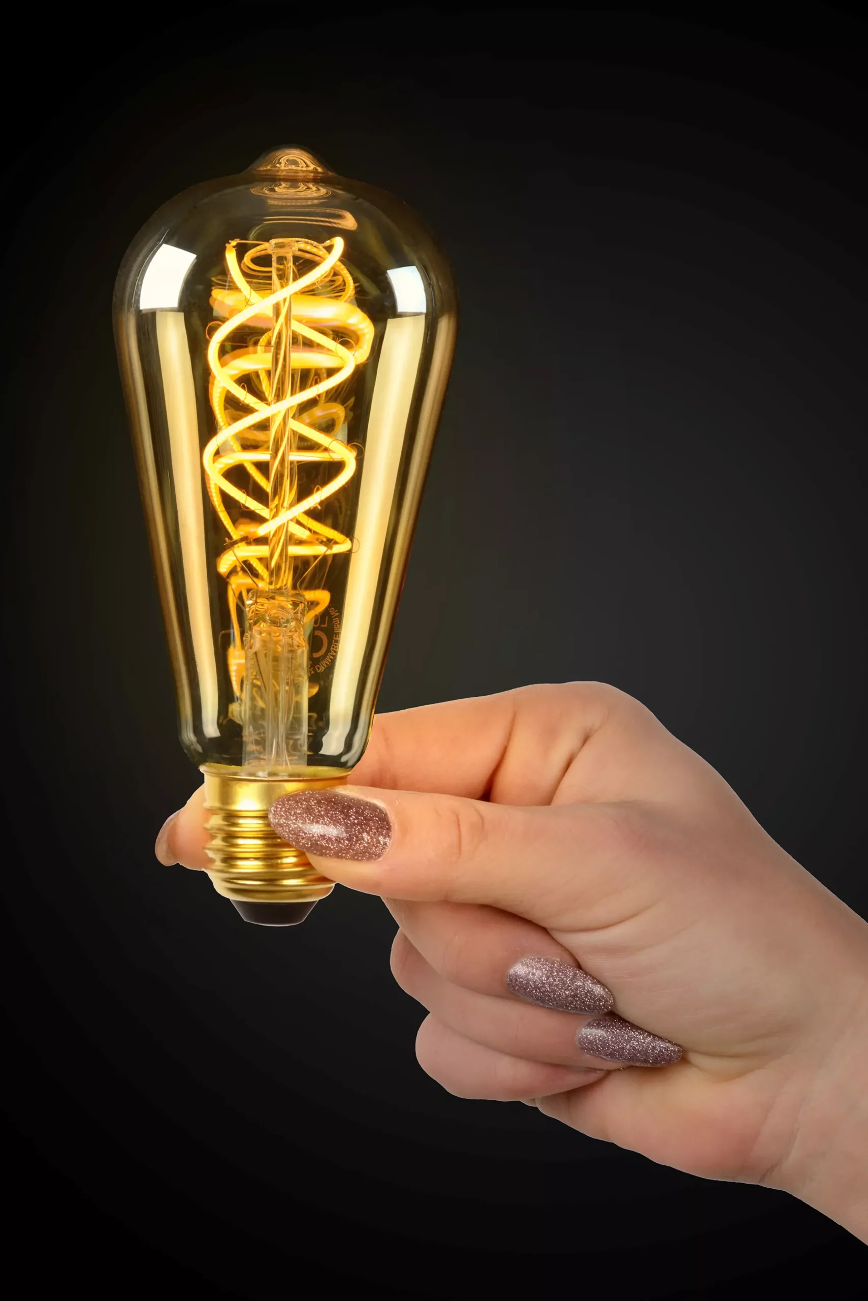 ST64 TWILIGHT SENSOR - Filament lamp - Ø 6,4 cm - LED - E27 - 1x4W 2200K - Dag/nacht sensor - Amber*Lucide Shop