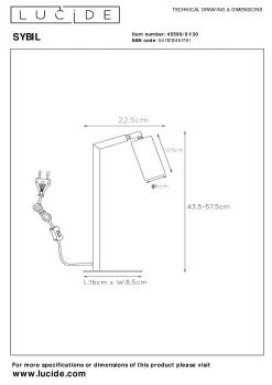 SYBIL - Bureaulamp - 1xGU10 - Zwart*Lucide Best Sale