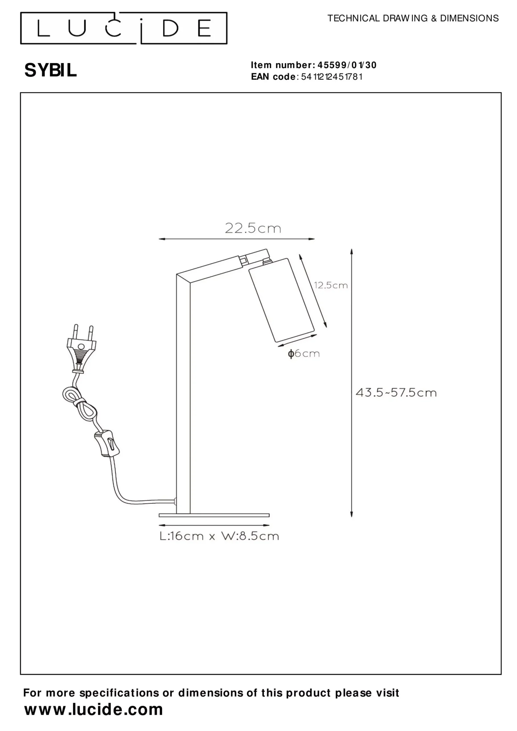 SYBIL - Bureaulamp - 1xGU10 - Zwart*Lucide Best Sale