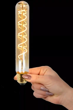T32 - Filament lamp - Ø 3,2 cm - LED Dimb. - E27 - 1x4,9W 2200K - Amber*Lucide Hot