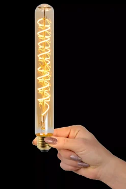 T32 - Filament lamp - Ø 3,2 cm - LED Dimb. - E27 - 1x4,9W 2200K - Amber*Lucide Fashion