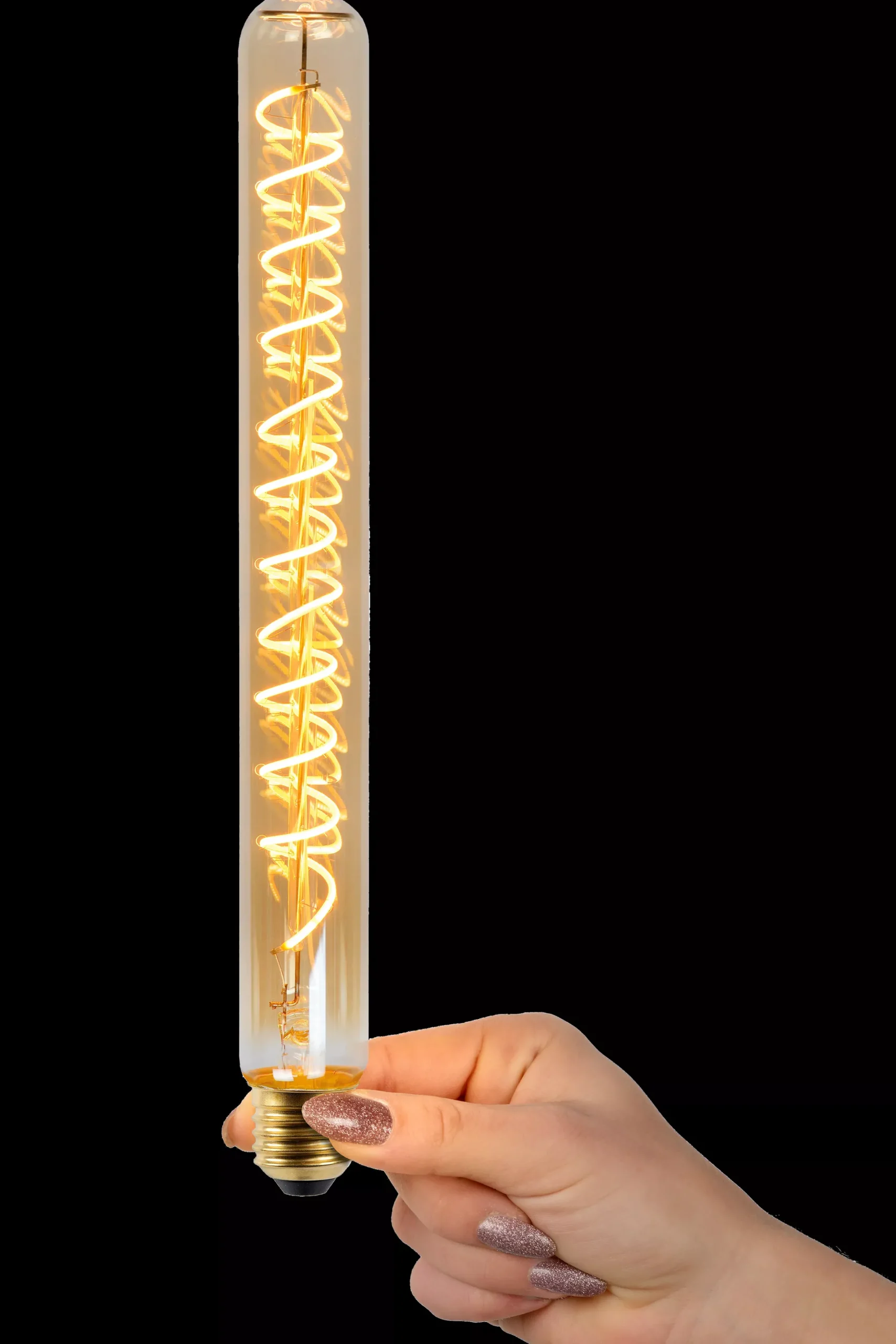 T32 - Filament lamp - Ø 3,2 cm - LED Dimb. - E27 - 1x4,9W 2200K - Amber*Lucide Clearance