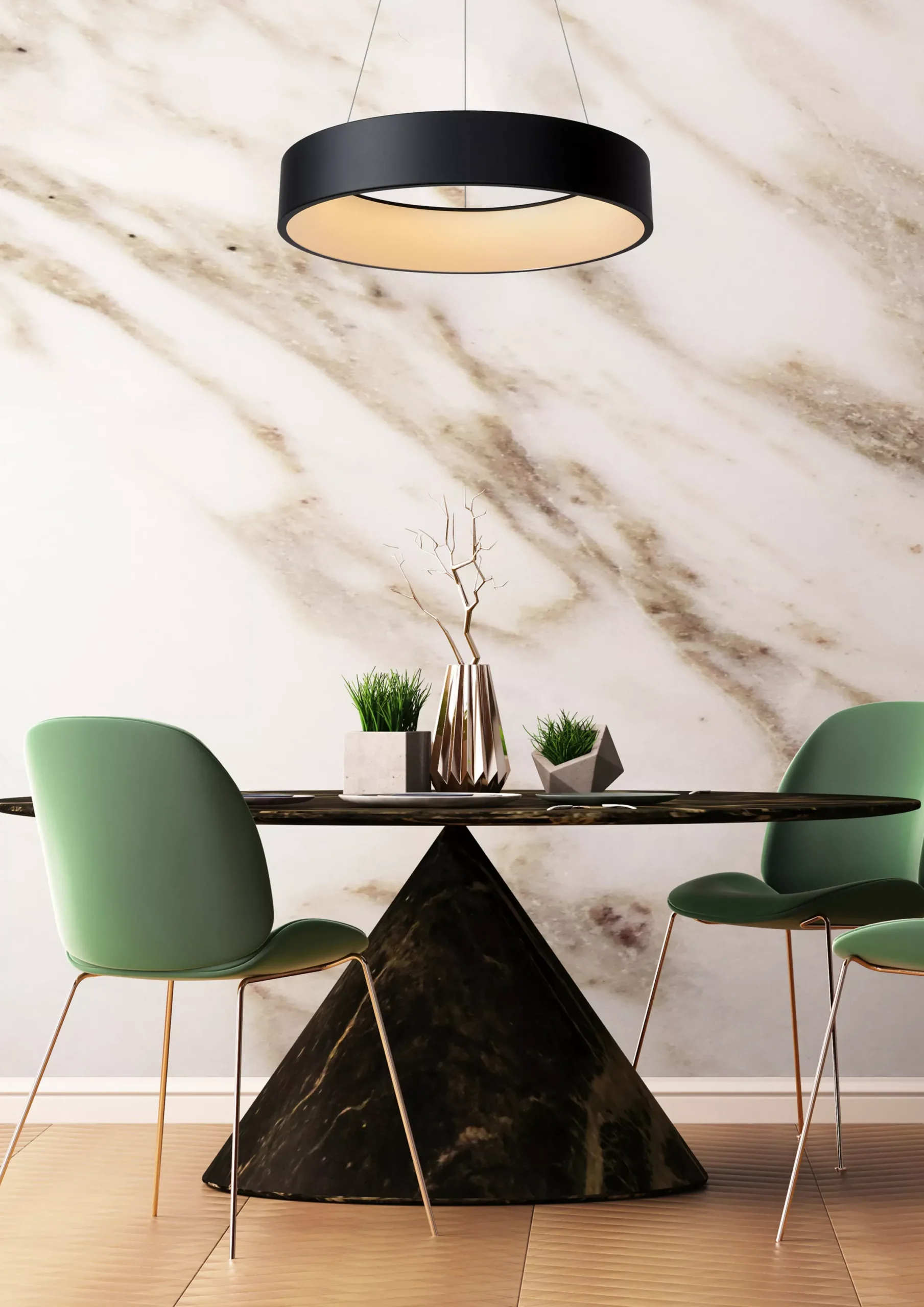 TALOWE LED - Hanglamp - Ø 60 cm - LED Dimb. - 1x39W 3000K - Zwart*Lucide Cheap