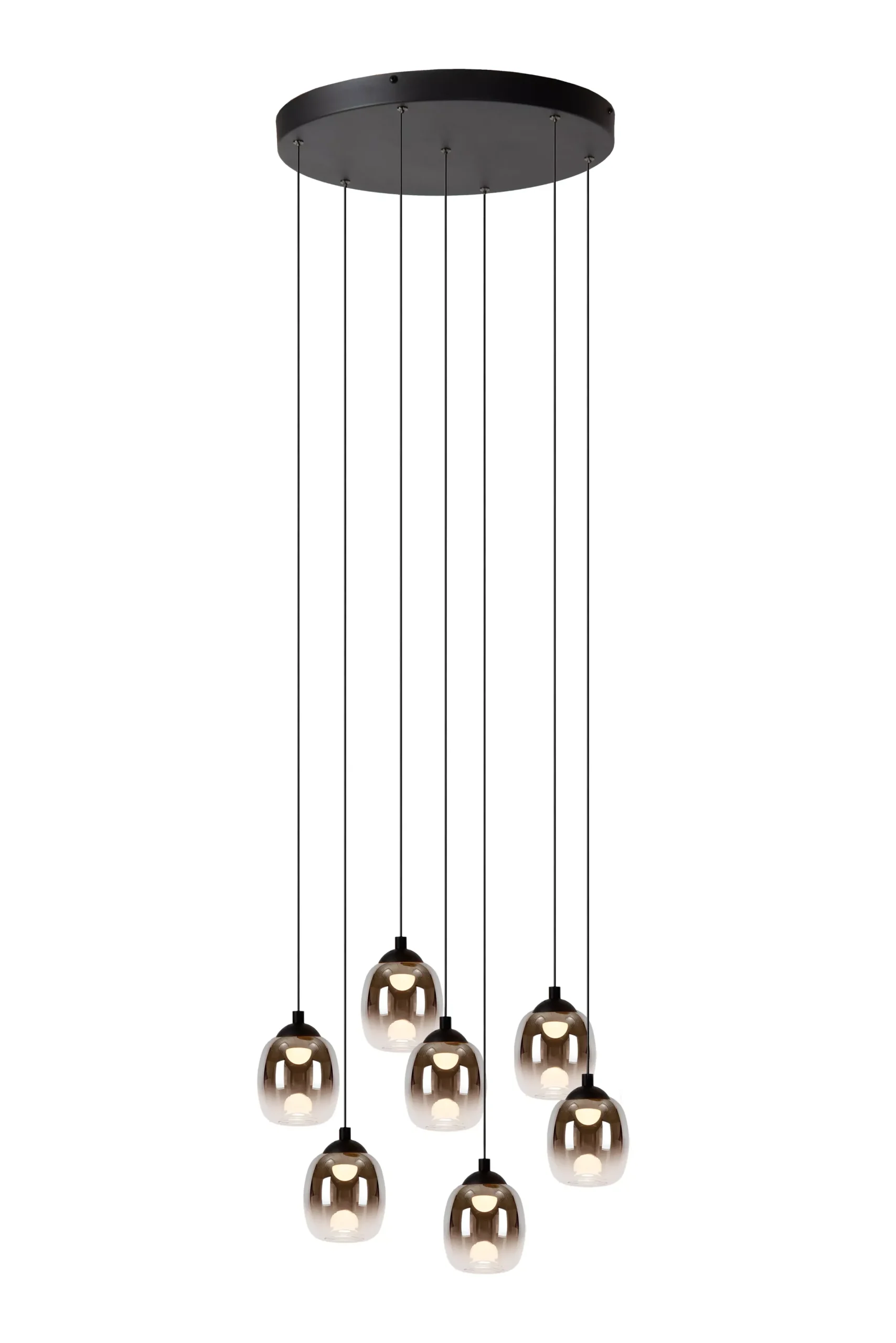 TAMINO - Hanglamp - Ø 52 cm - LED Dimb. - 7x7W 3000K - Zwart*Lucide Shop
