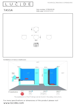 TASSA - Plafonnière Badkamer - Ø 13,5 cm - LED Dim to warm - 1x12W 1800K/3000K - IP40 - Zwart*Lucide Cheap