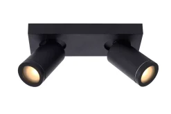 TAYLOR - Plafondspot Badkamer - LED Dim to warm - GU10 - 2x5W 2200K/3000K - IP44 - Zwart*Lucide Best Sale