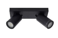 TAYLOR - Plafondspot Badkamer - LED Dim to warm - GU10 - 2x5W 2200K/3000K - IP44 - Zwart*Lucide Best Sale