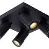 TAYLOR - Plafondspot Badkamer - LED Dim to warm - GU10 - 4x5W 2200K/3000K - IP44 - Zwart*Lucide Flash Sale