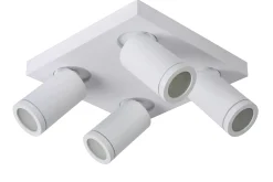 TAYLOR - Plafondspot Badkamer - LED Dim to warm - GU10 - 4x5W 2200K/3000K - IP44 - Wit*Lucide Discount