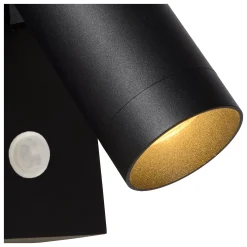 TAYLOR - Wandspot / Wandlamp Binnen/Buiten - 1xGU10 - IP54 - Beweging & dag/nacht sensor - Zwart*Lucide Store