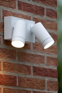 TAYLOR - Wandspot / Wandlamp Binnen/Buiten - 2xGU10 - IP54 - Beweging & dag/nacht sensor - Wit*Lucide Cheap