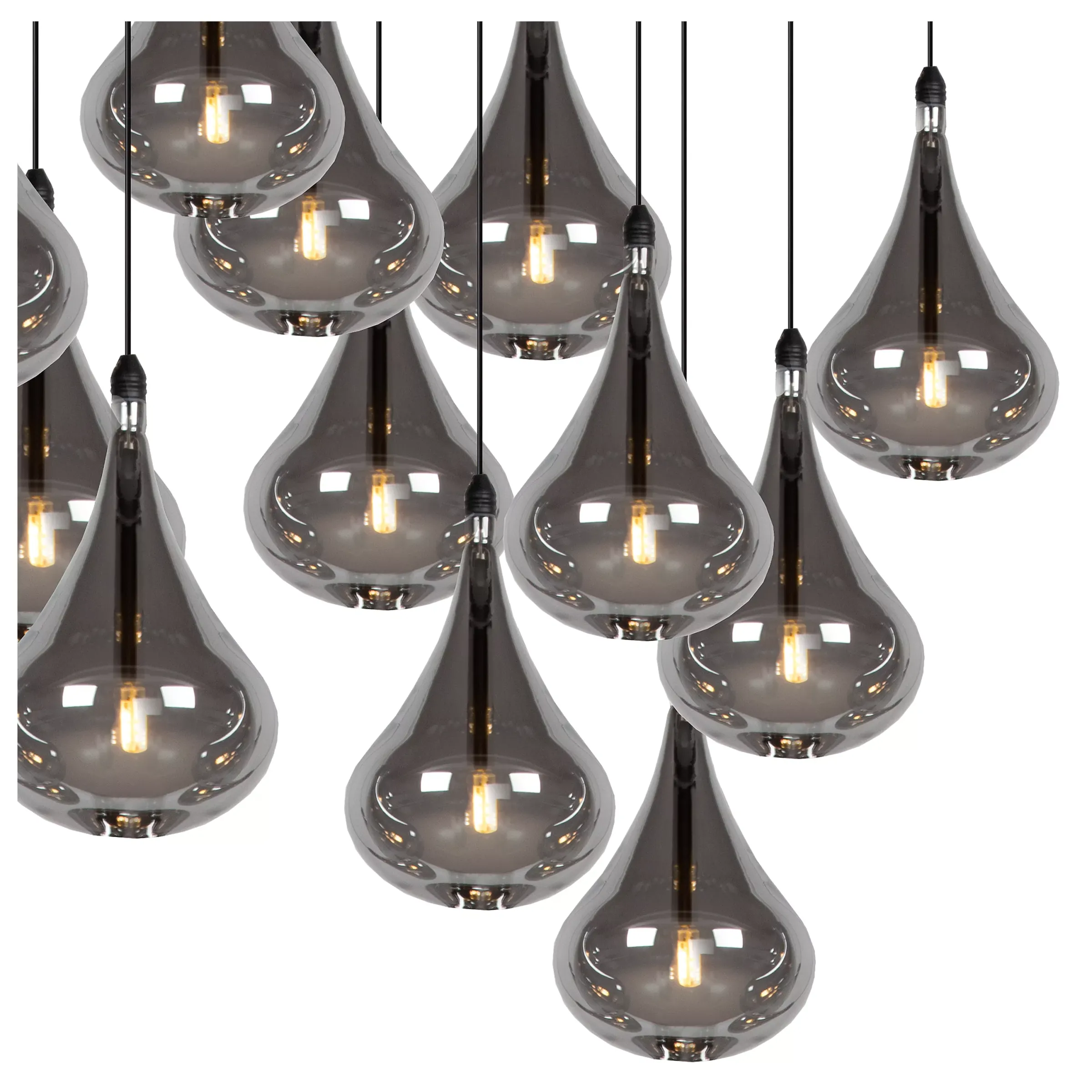 TEARS - Hanglamp - LED Dimb. - G4 - 16x1,5W 3000K - Zwart*Lucide Flash Sale