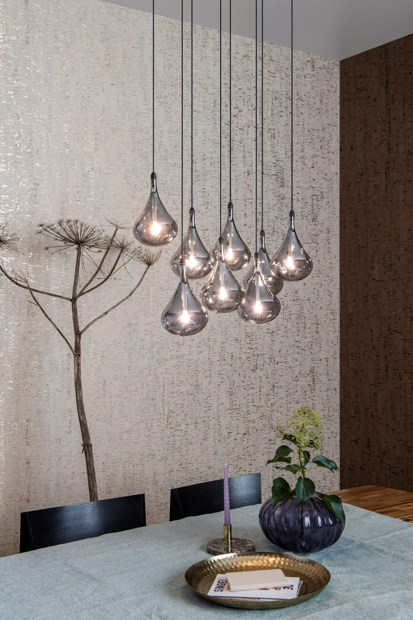 TEARS - Hanglamp - LED Dimb. - G4 - 8x1,5W 3000K - Zwart*Lucide Store