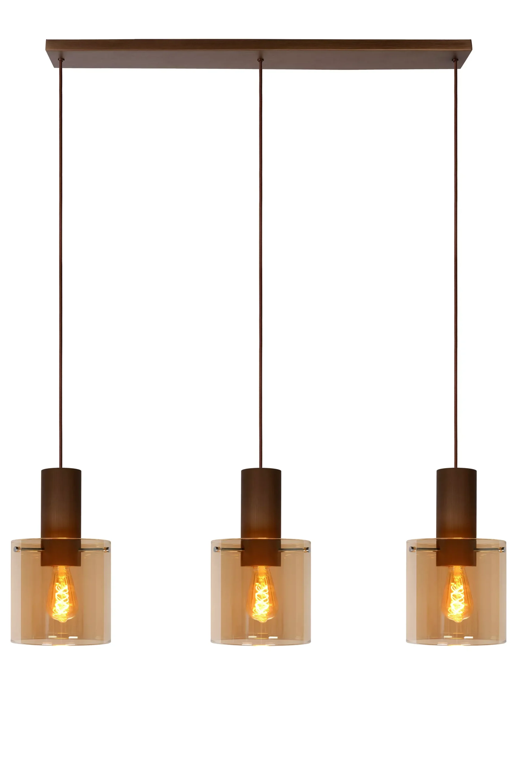TOLEDO - Hanglamp - Ø 20 cm - 3xE27 - Amber*Lucide Fashion